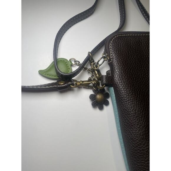 Chala crossbody purse ! FLOWER! Cell Phone Holder! Blue/Turquoise - Picture 5 of 10
